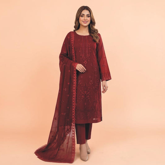 BAREEZE 3 PIECE - EMBROIDERED LAWN SUIT