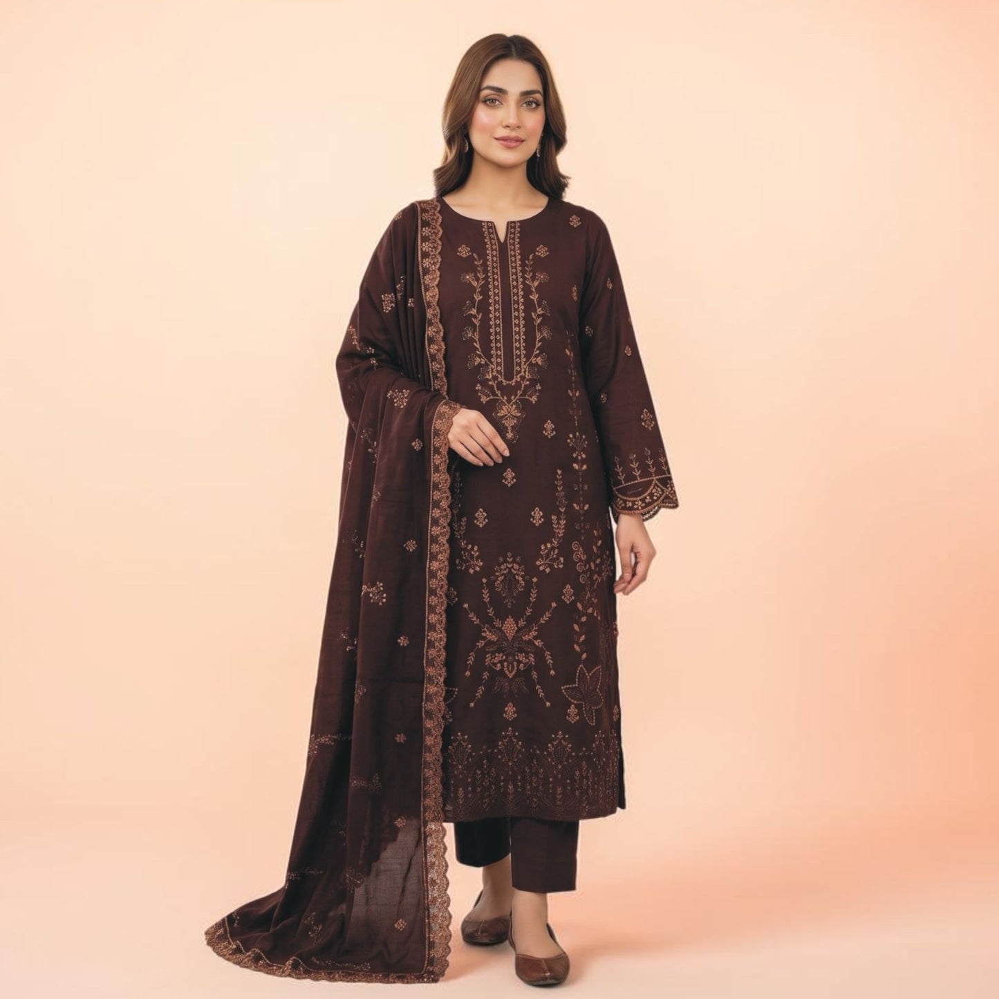 BAREEZE 3 PIECE - EMBROIDERED LAWN SUIT