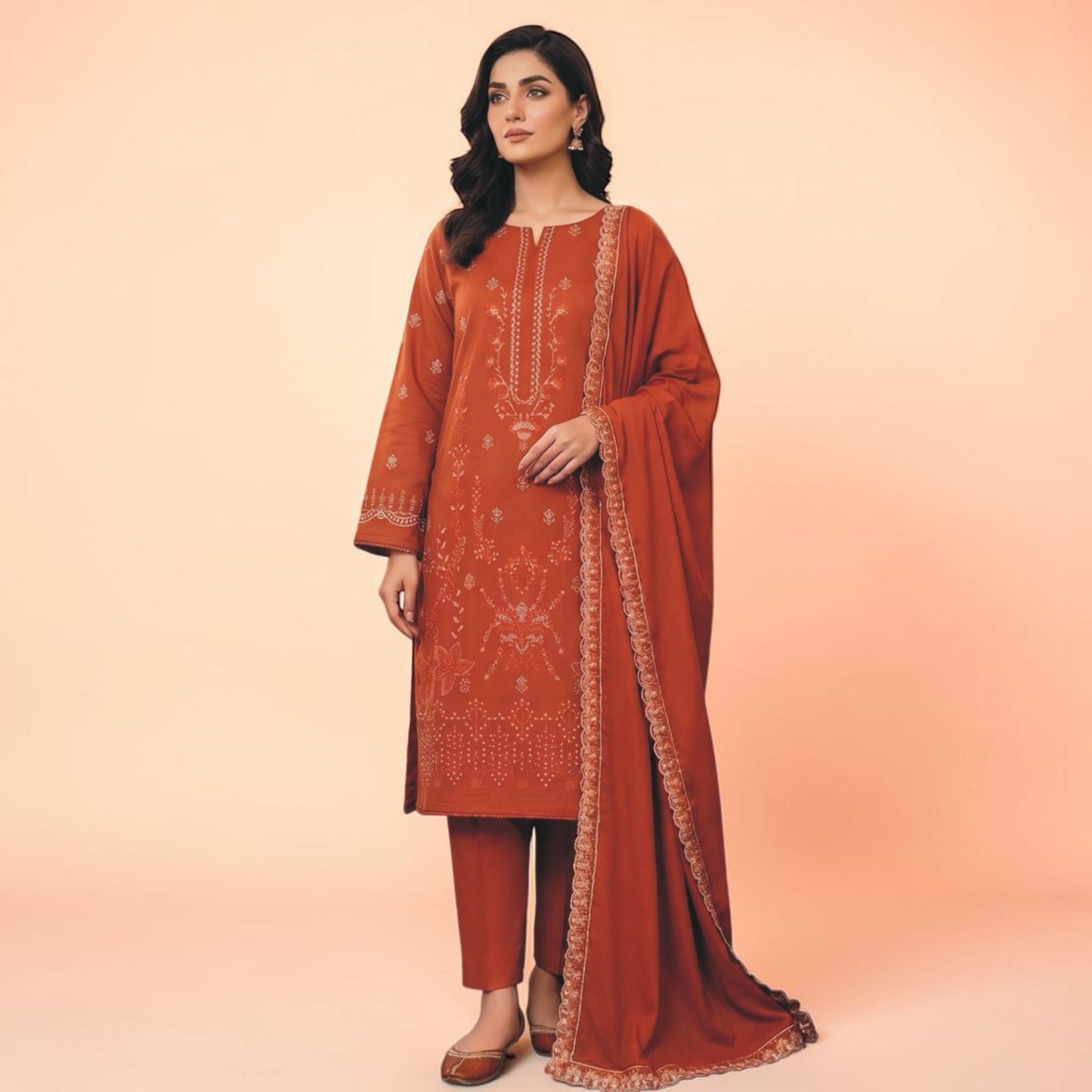 BAREEZE 3 PIECE - EMBROIDERED LAWN SUIT