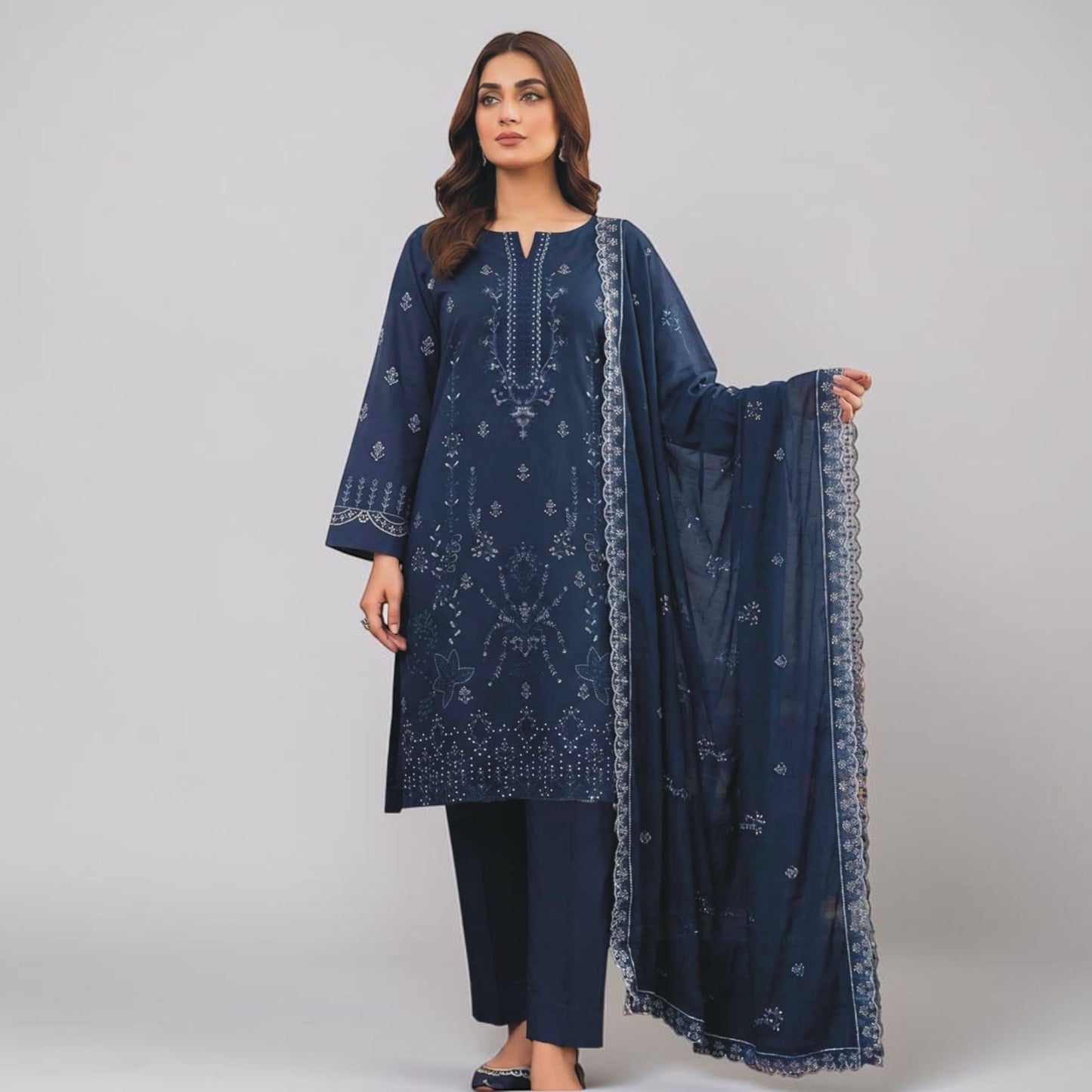BAREEZE 3 PIECE - EMBROIDERED LAWN SUIT